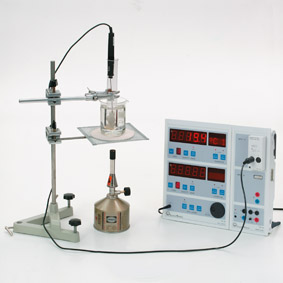 Determining the melting and the solidification temperature/Wood's metal - Measurement with Sensor-CASSY and CASSY-Display