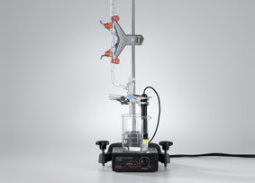 Conductometric titration of a hydrochloric acid solution using stand material